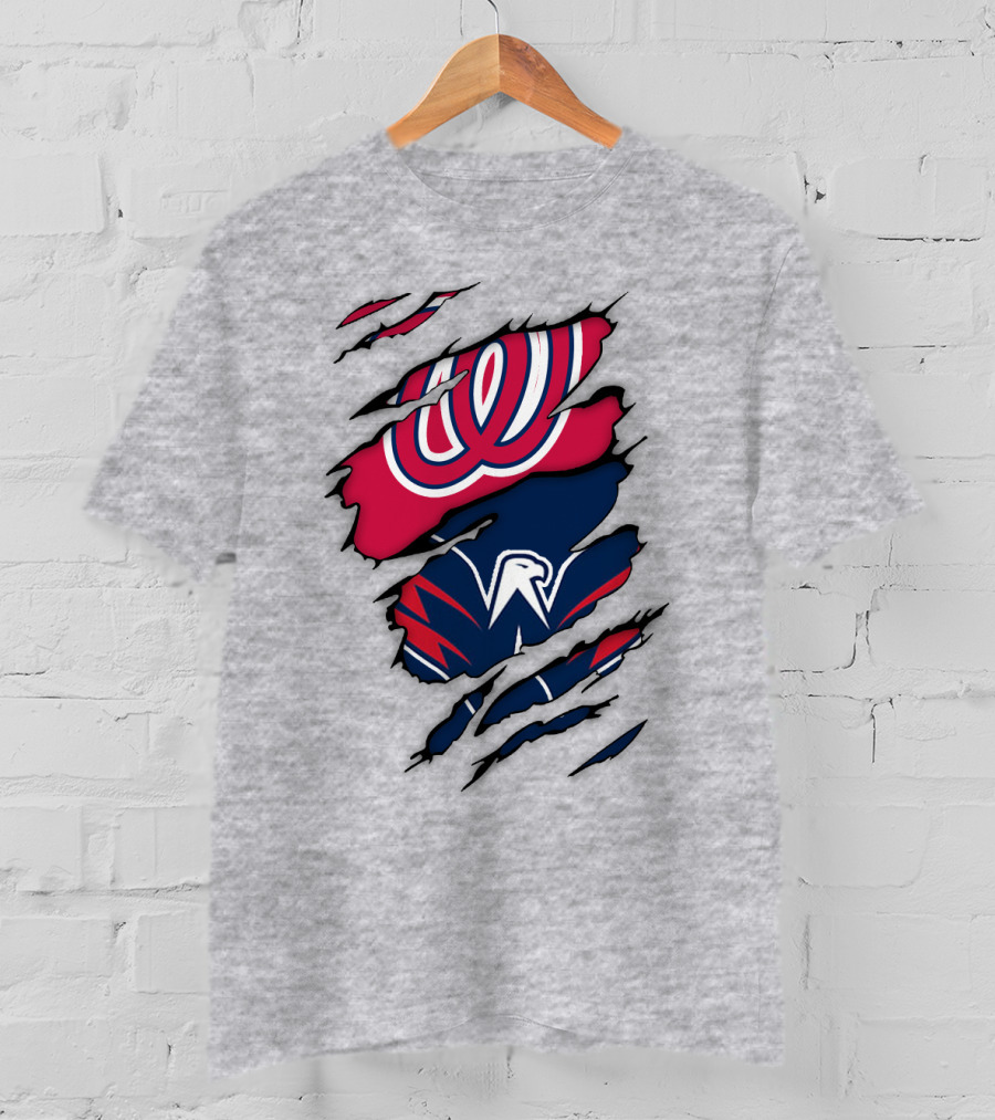 Washington Capitals Nationals Logos Fusion T-Shirt