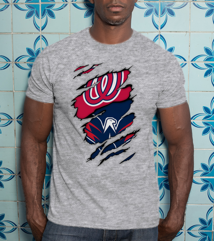 Washington Capitals Nationals Logos Fusion T-Shirt