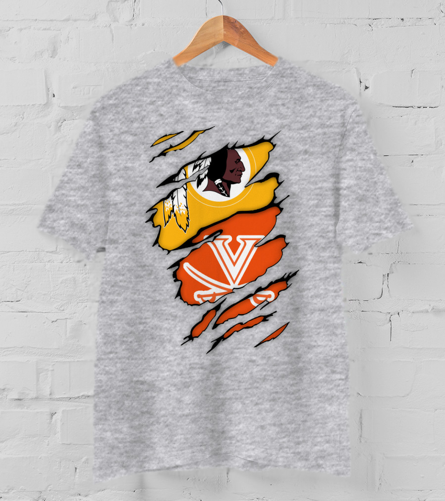 Virginia Cavaliers Washington Football Team Logo Mashup T-Shirt