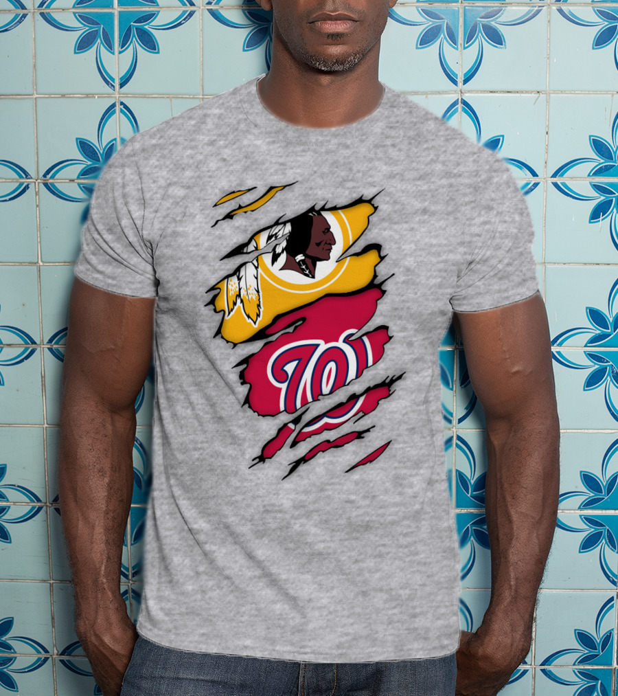 Washington Redskins Nationals Logo Mashup T-Shirt