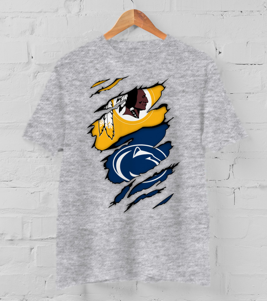 Washington Redskins Penn State Nittany Lions Fan Logo Mashup T-Shirt