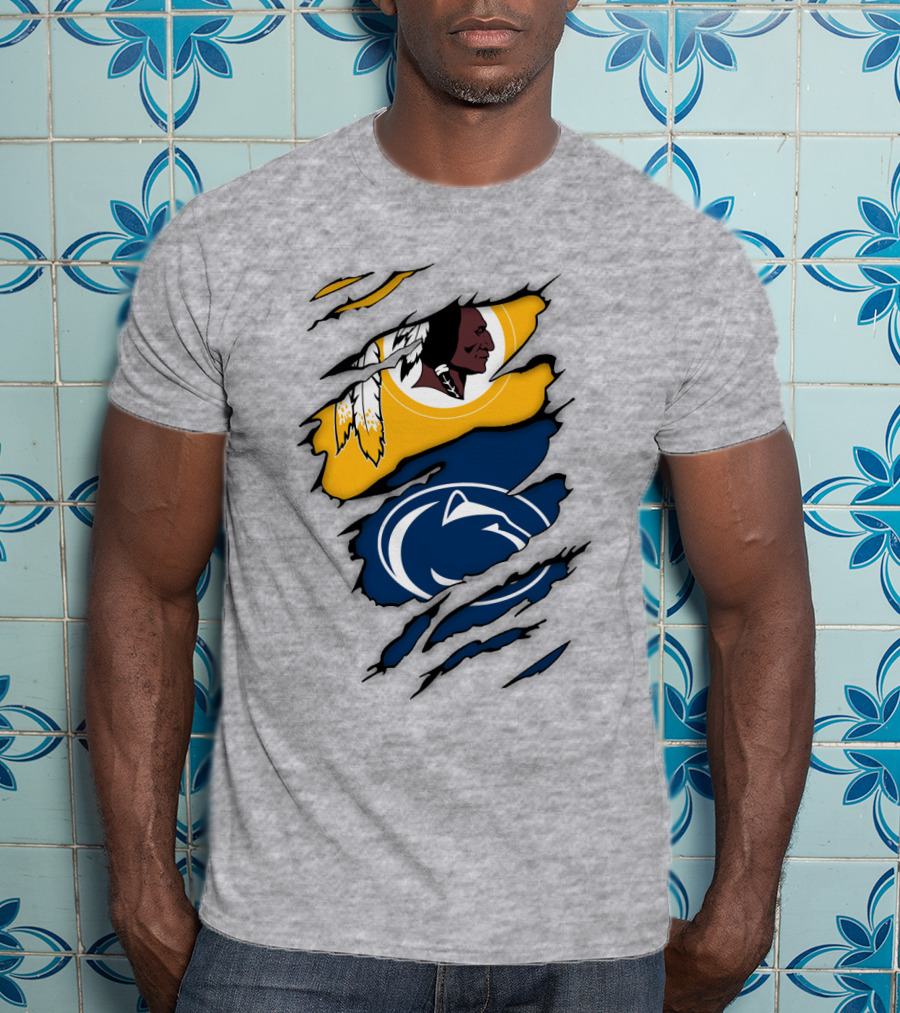 Washington Redskins Penn State Nittany Lions Fan Logo Mashup T-Shirt