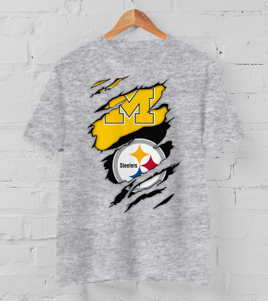 Pittsburgh Steelers Michigan Wolverines Collaboration T-Shirt