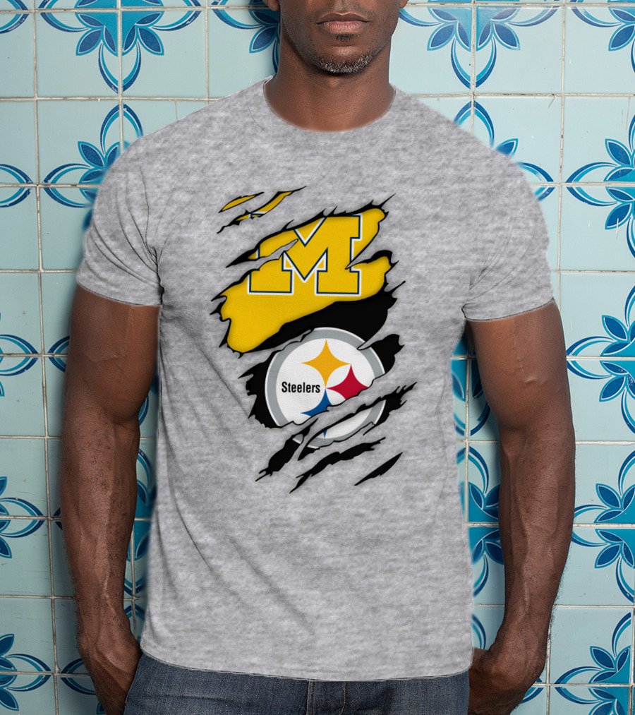 Pittsburgh Steelers Michigan Wolverines Collaboration T-Shirt