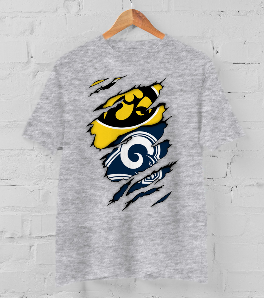 Los Angeles Rams Iowa Hawkeyes Claw Marks T-Shirt