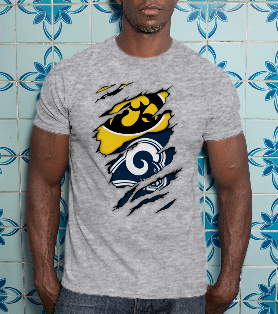 Los Angeles Rams Iowa Hawkeyes Claw Marks T-Shirt