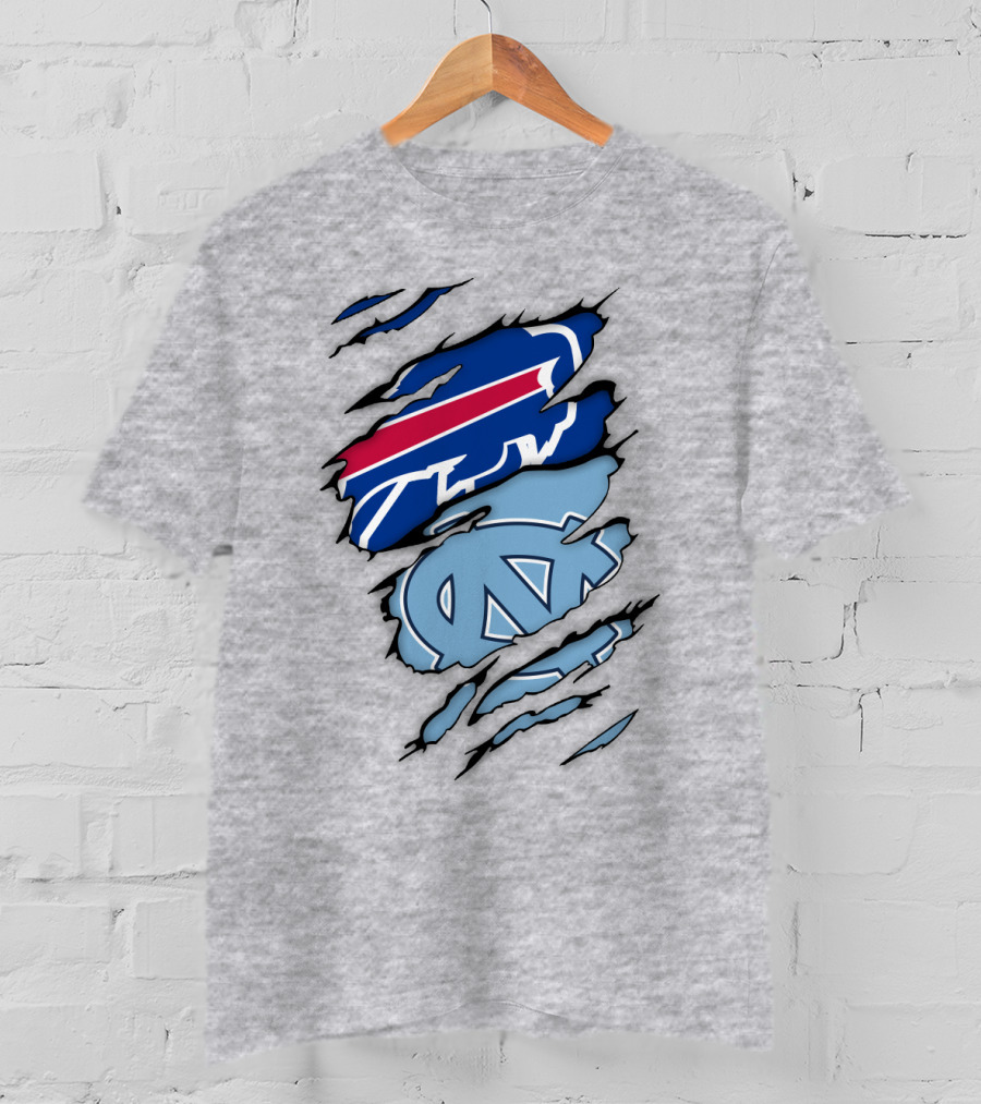 Buffalo Bills North Carolina Tar Heels Logo Claw Marks T-Shirt