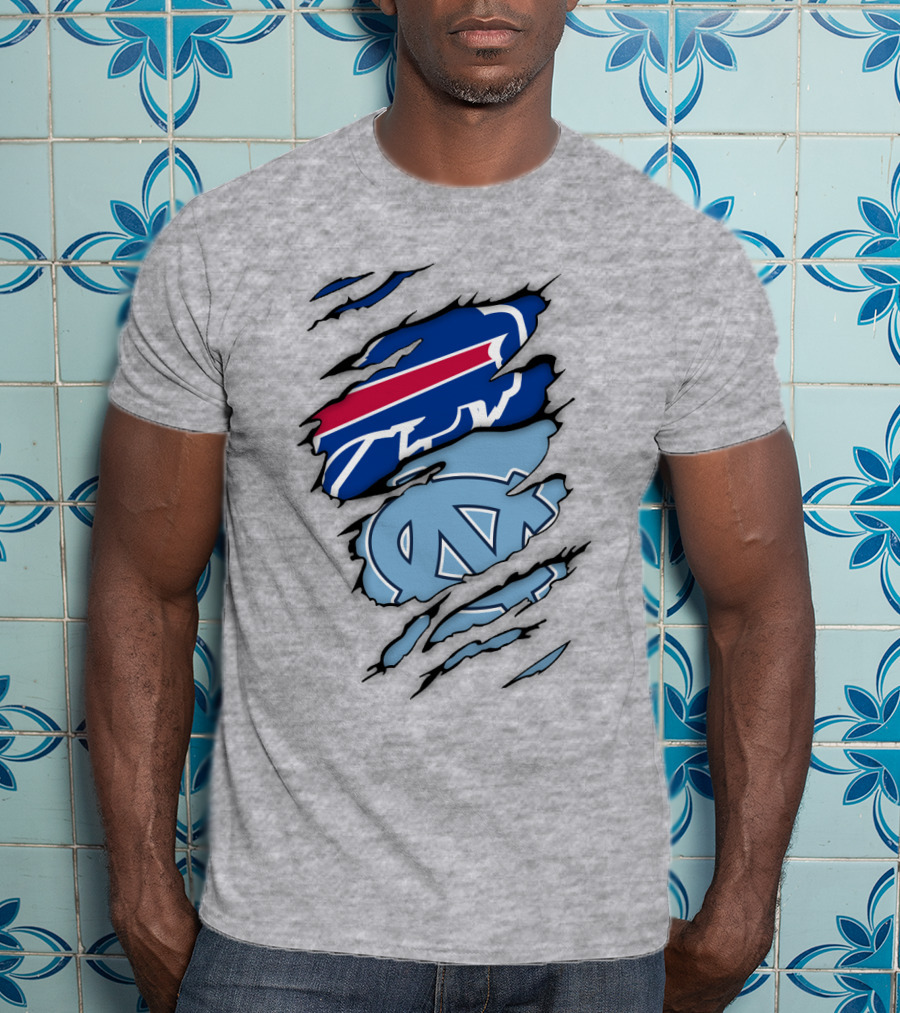 Buffalo Bills North Carolina Tar Heels Logo Claw Marks T-Shirt