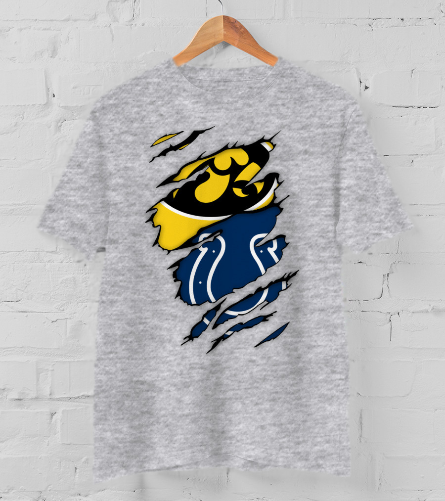 Indianapolis Colts Iowa Hawkeyes Logo Mashup T-Shirt