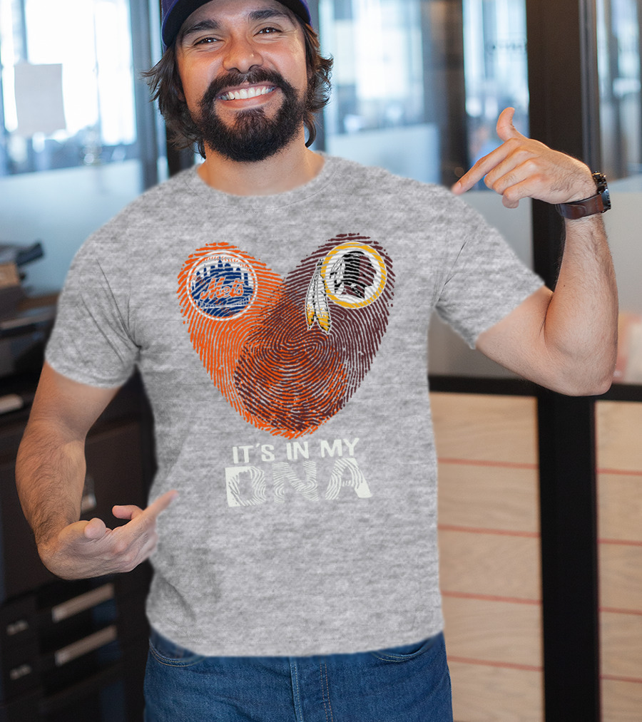 New York Mets Washington Redskins It's In My Dna T-Shirt