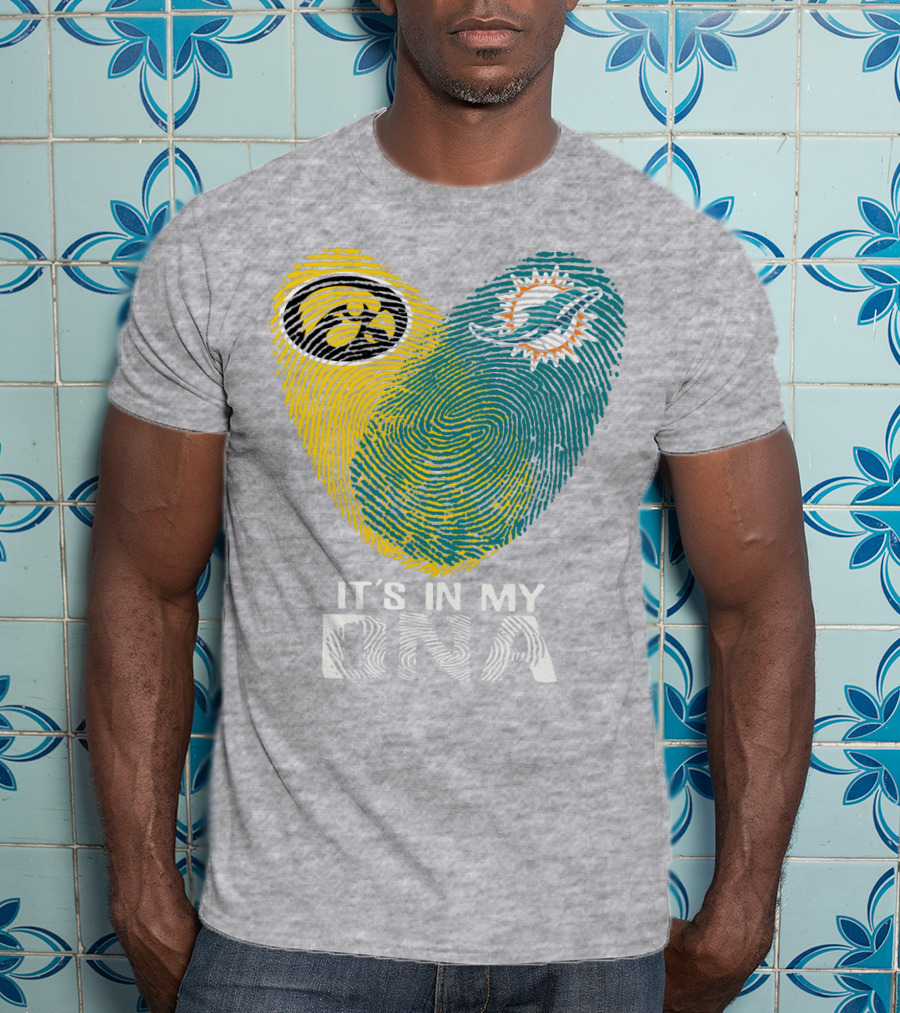 Miami Dolphins Iowa Hawkeyes It's In My Dna T-Shirt