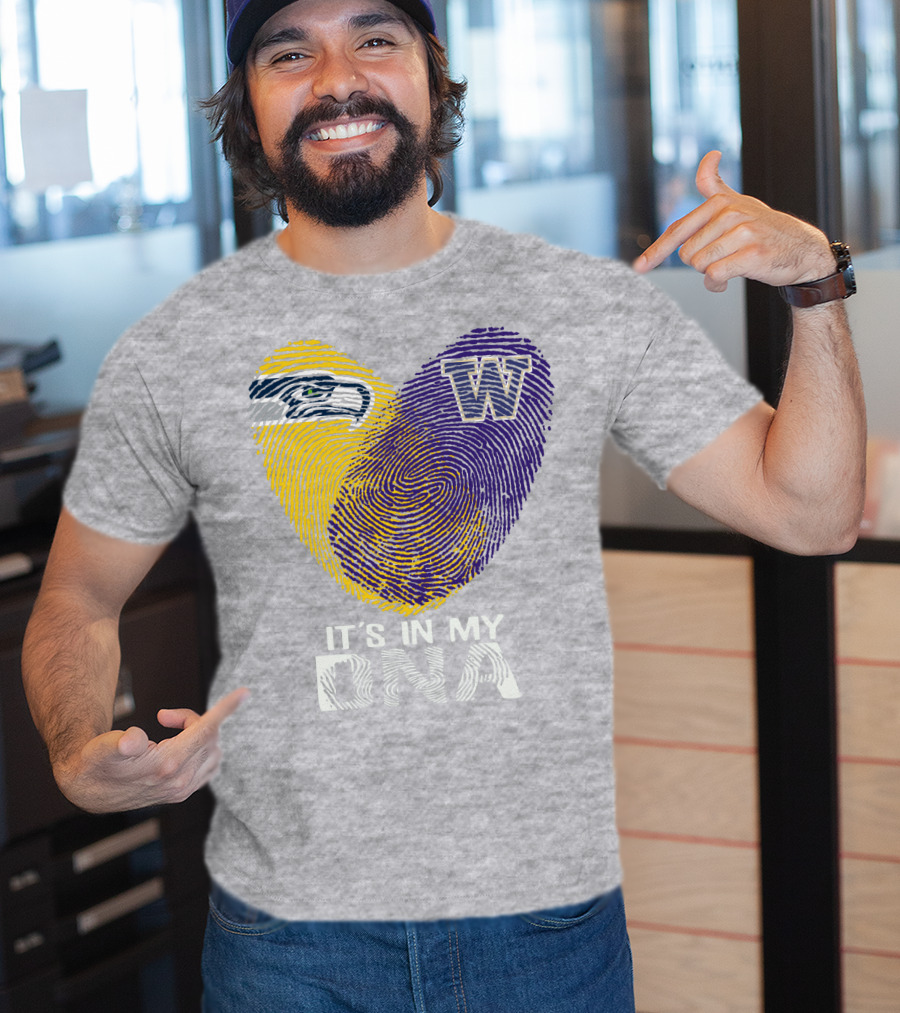 Seattle Seahawks Washington Huskies It's In My Dna T-Shirt