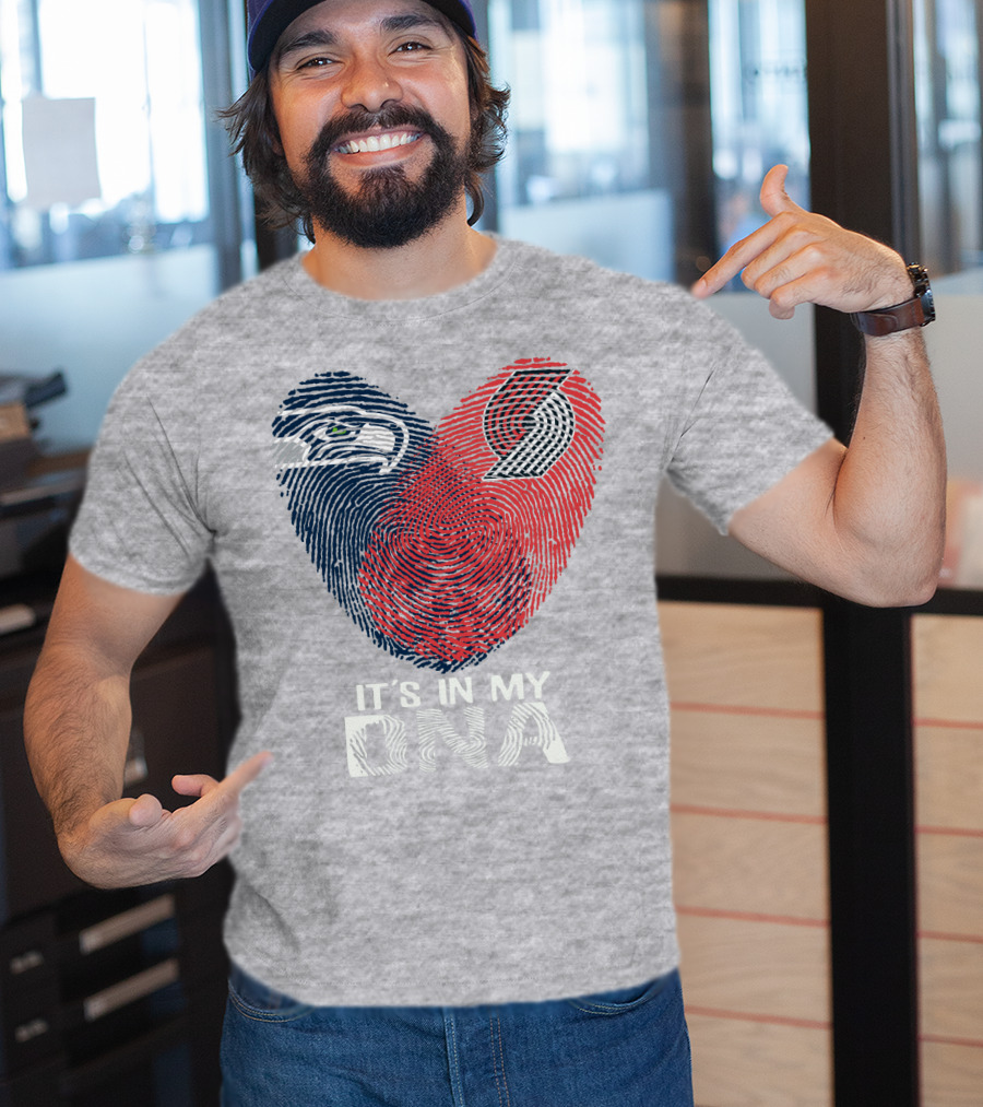 Portland Trail Blazers Seattle Seahawks It's In My Dna T-Shirt