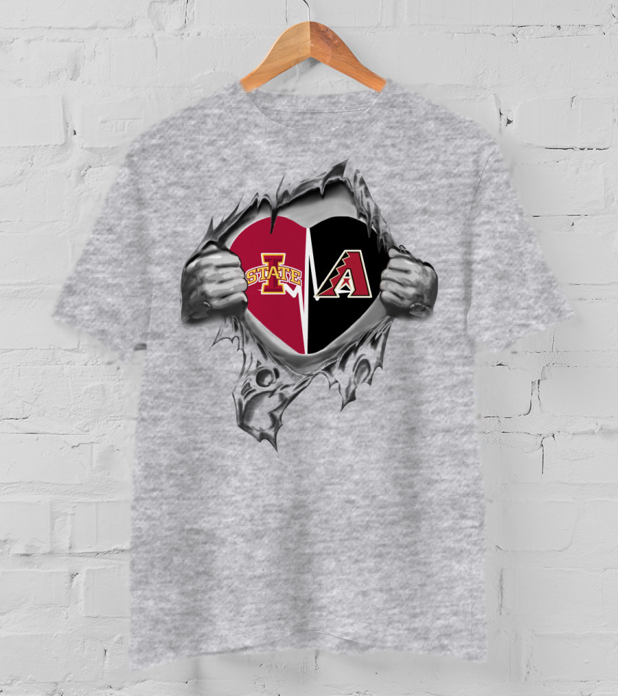 Iowa State Cyclones Arizona Diamondbacks Heart T-Shirt
