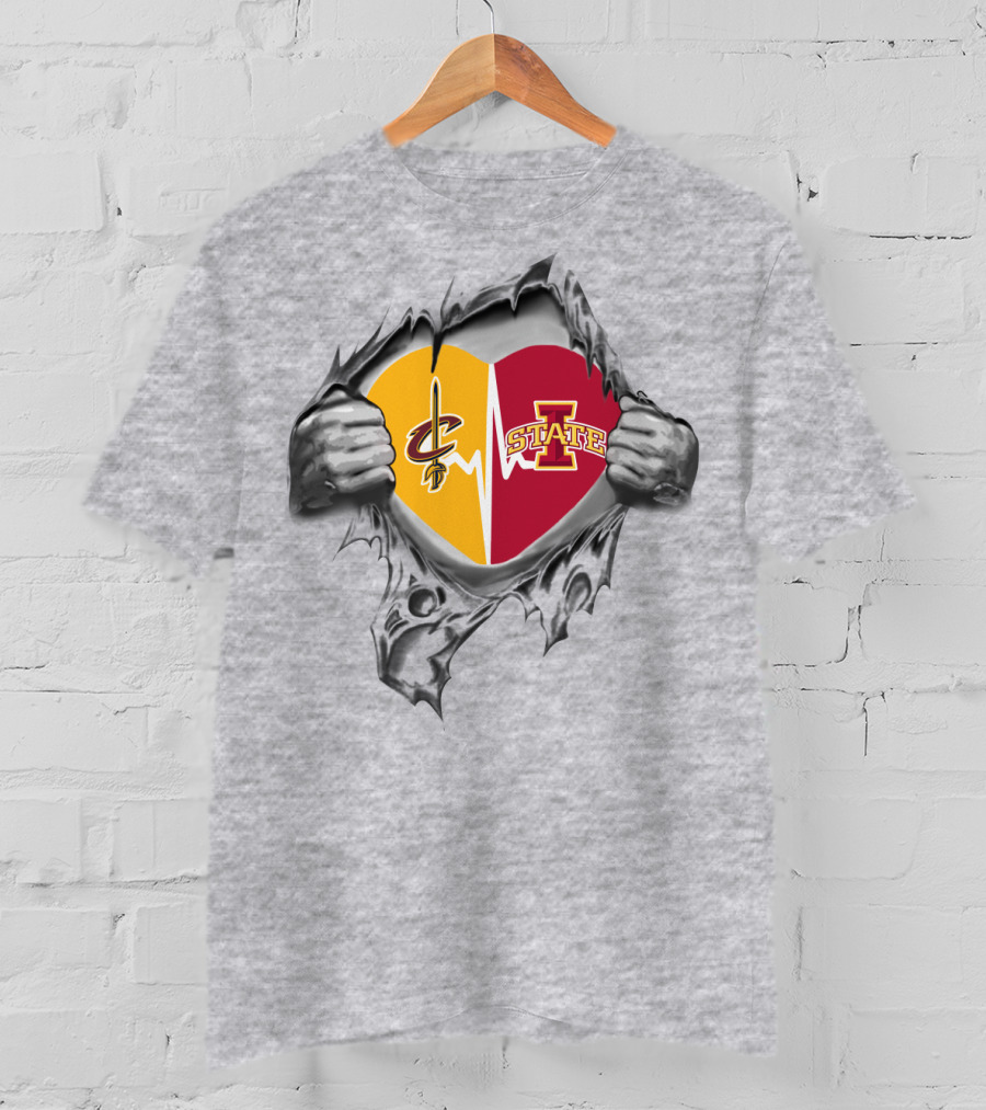 Iowa State Cleveland Cavaliers Heart T-Shirt
