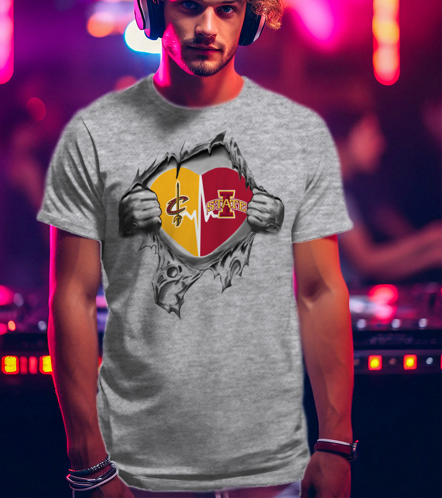 Iowa State Cleveland Cavaliers Heart T-Shirt