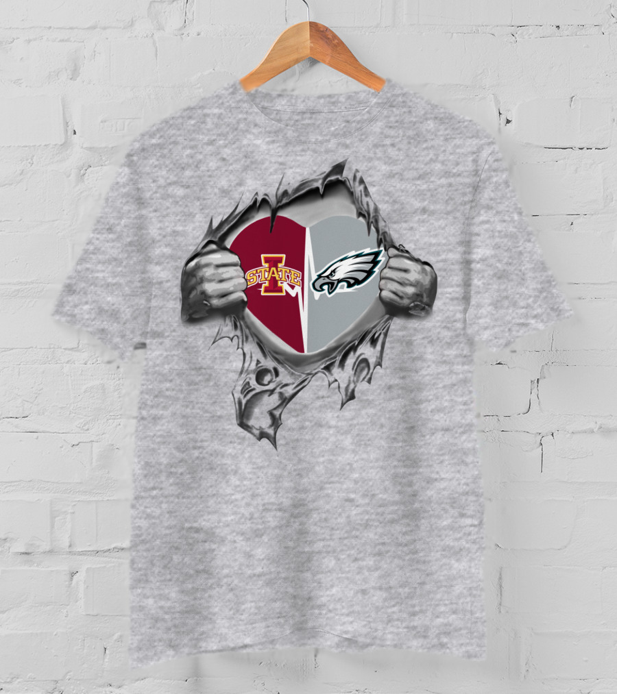 Iowa State Cyclones Philadelphia Eagles Heart T-Shirt