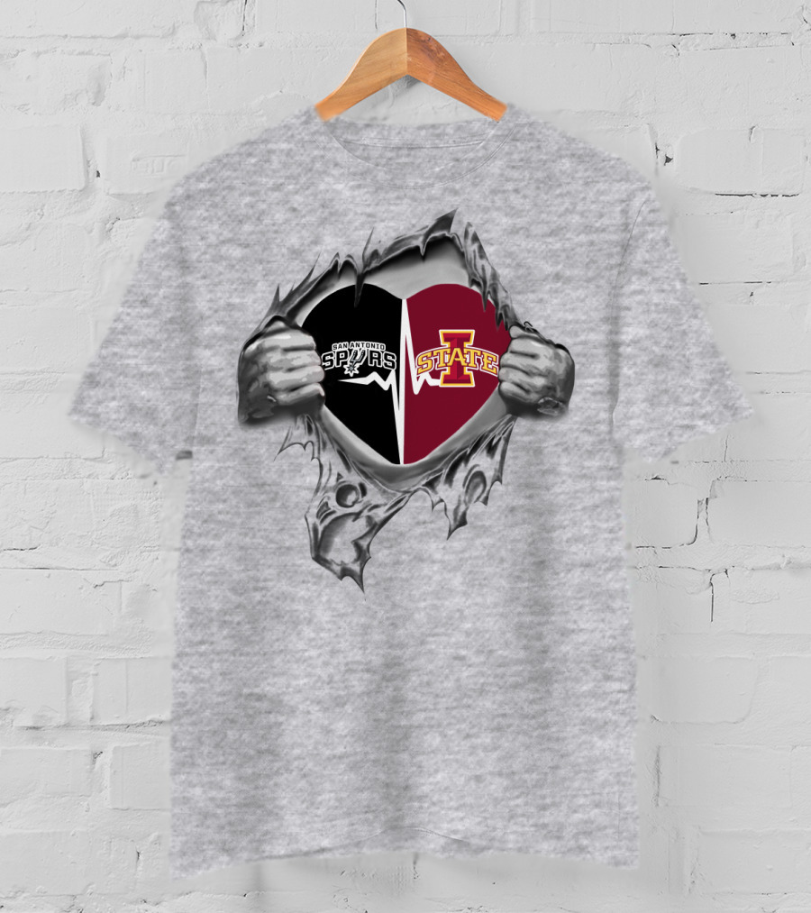 San Antonio Spurs Iowa State Heart T-Shirt