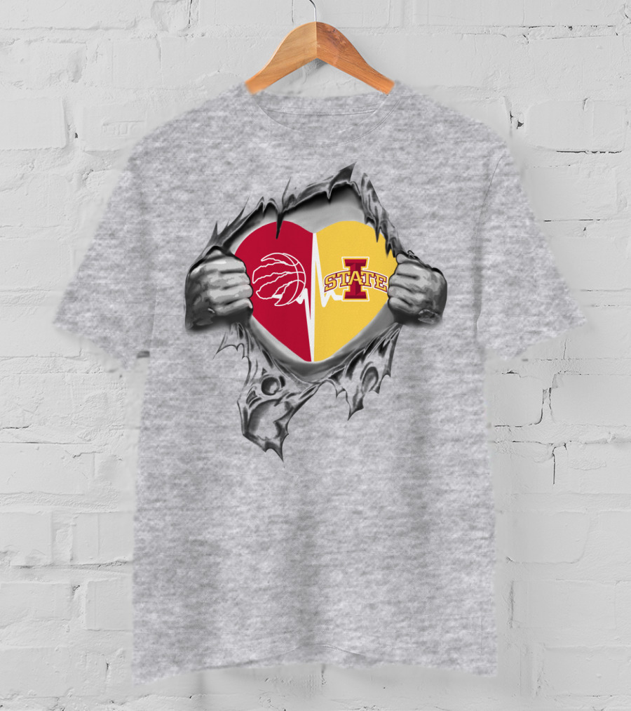 Iowa State Toronto Raptors Heart T-Shirt
