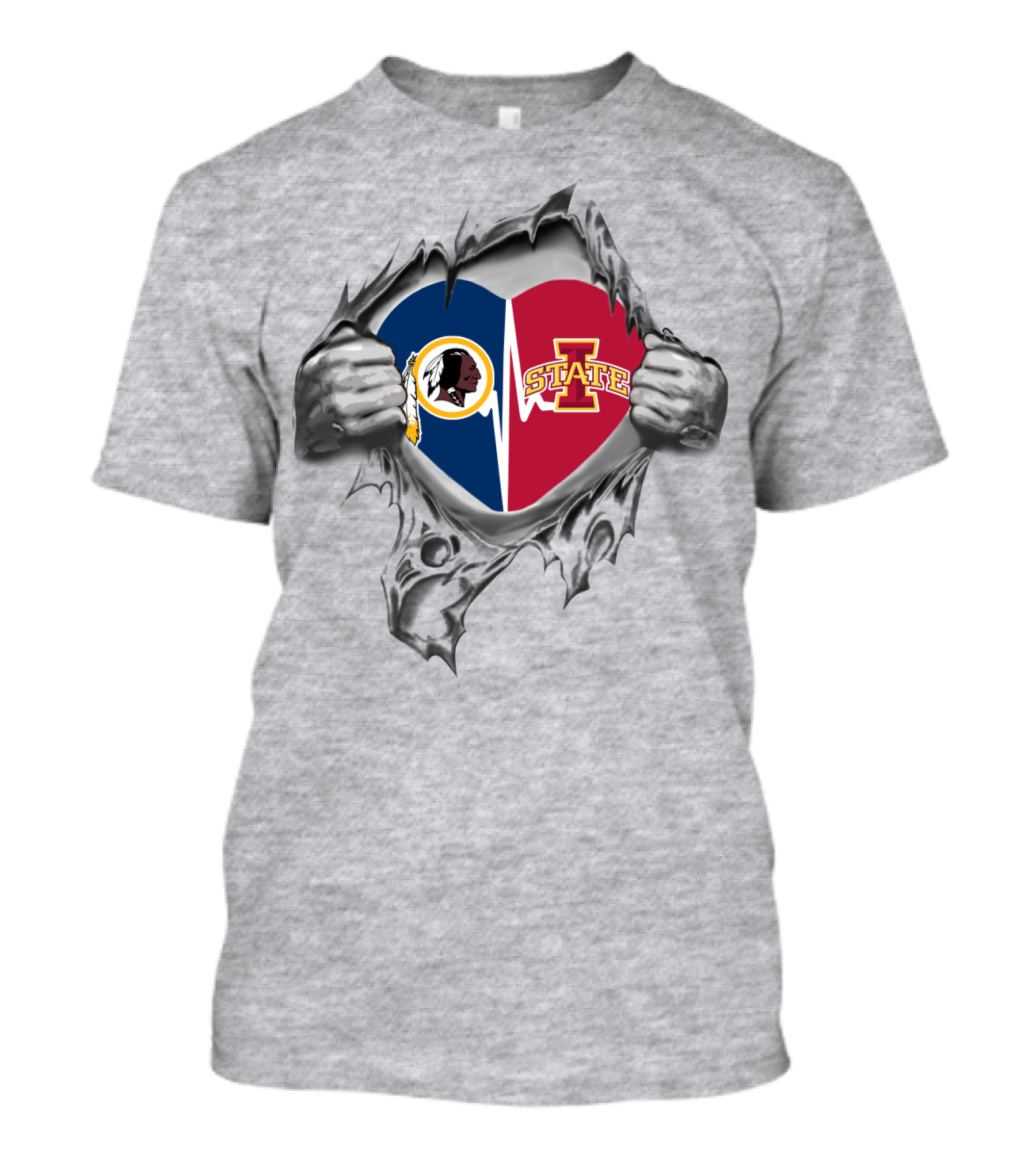 Iowa State Washington Redskins Heart Peel T-Shirt