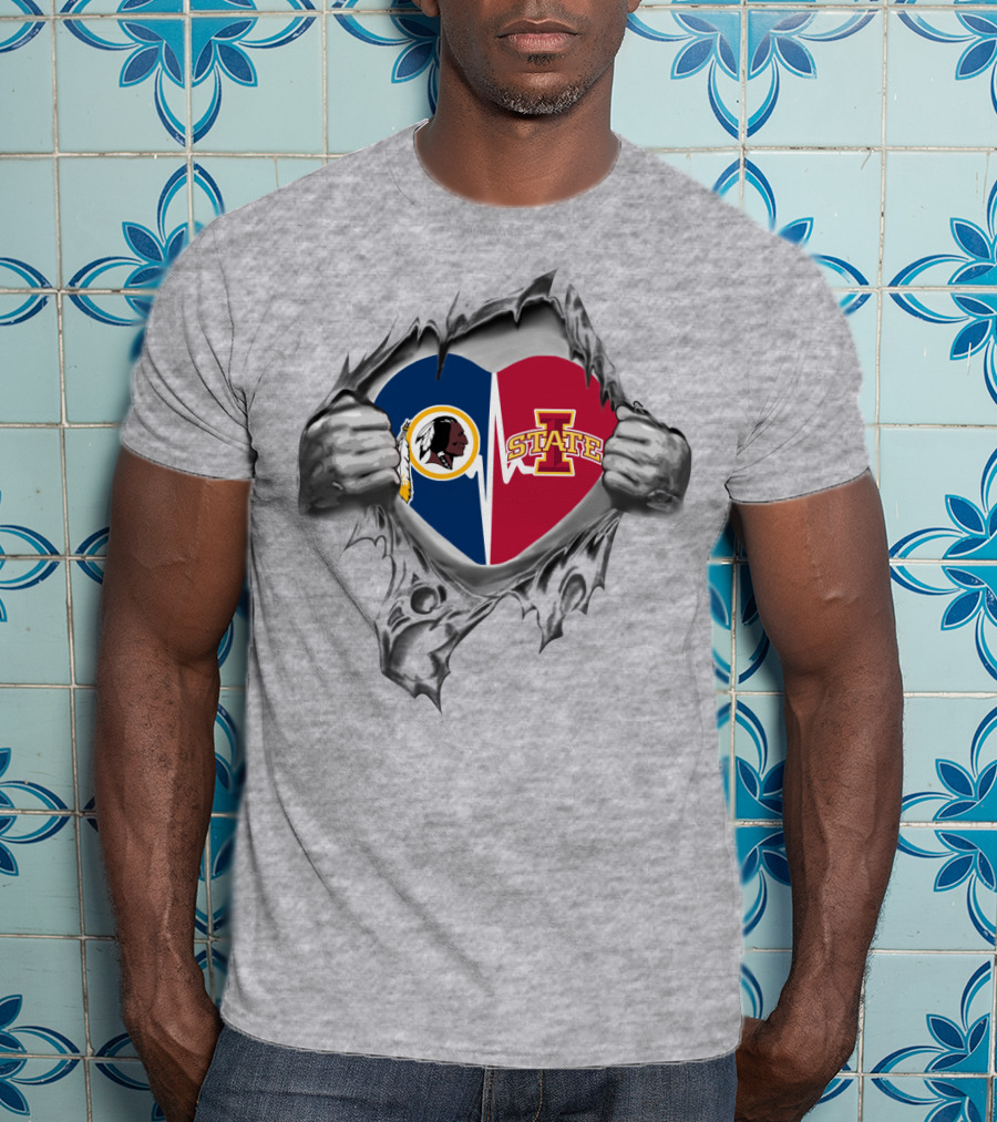 Iowa State Washington Redskins Heart Peel T-Shirt