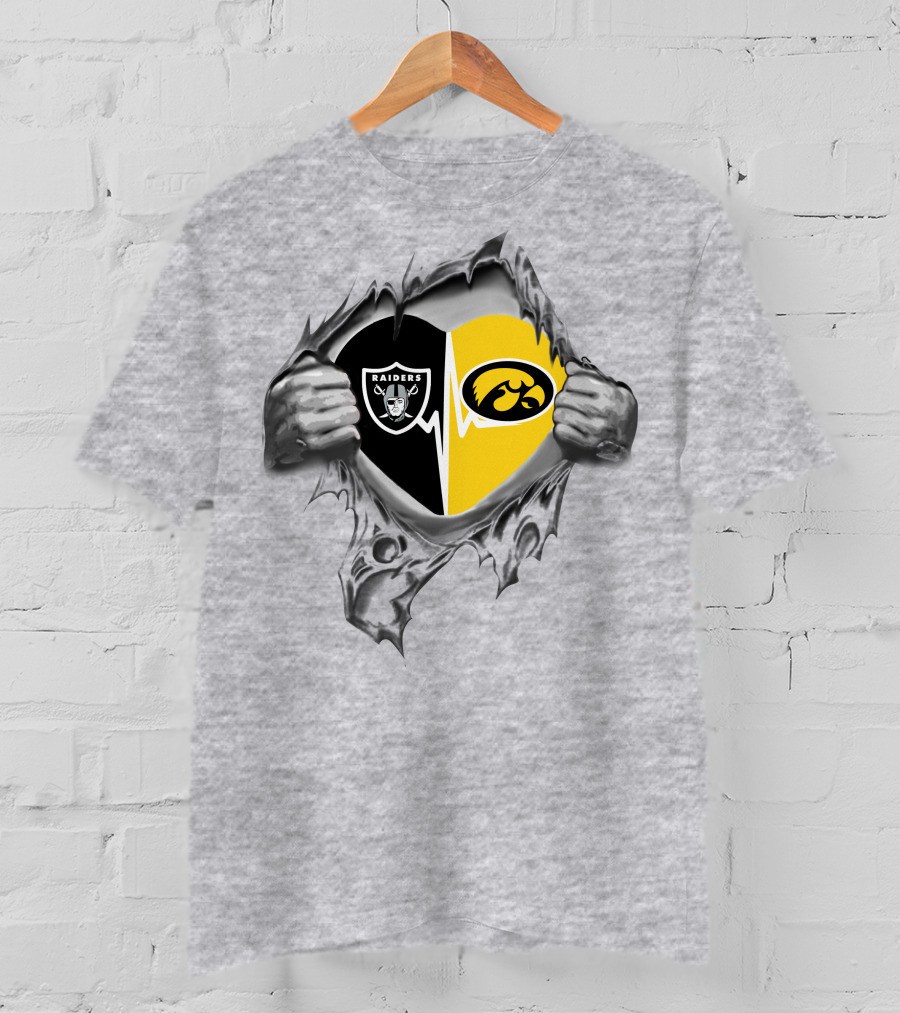 Oakland Raiders Hawkeyes Heart T-Shirt