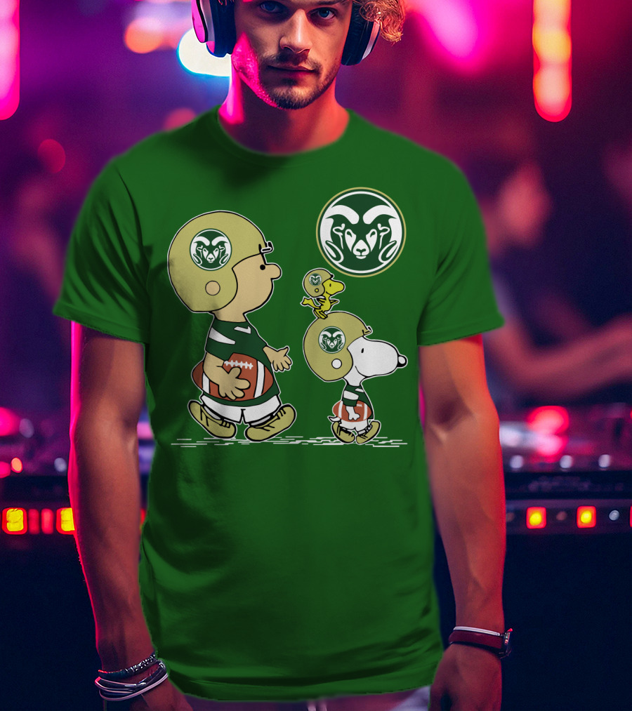 Colorado State Rams Peanuts Football Team Gear T-Shirt