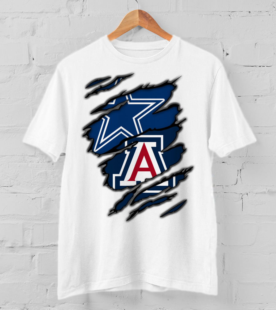 Dallas Cowboys Arizona Wildcats Torn Ripped Claw T-Shirt