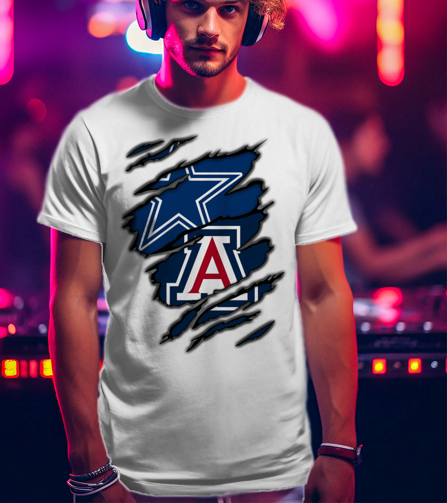 Dallas Cowboys Arizona Wildcats Torn Ripped Claw T-Shirt