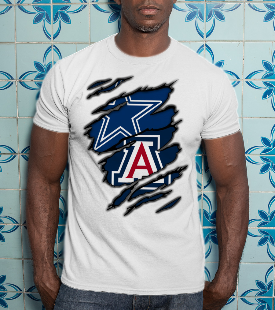 Dallas Cowboys Arizona Wildcats Torn Ripped Claw T-Shirt