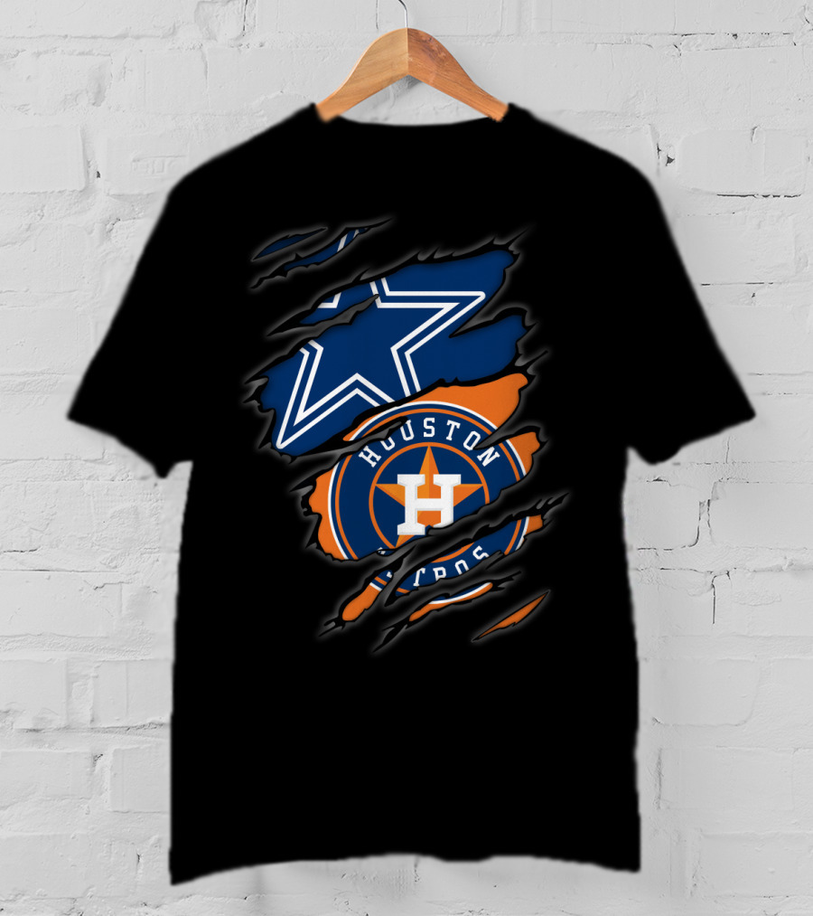 Dallas Cowboys Houston Astros Logo Mashup T-Shirt