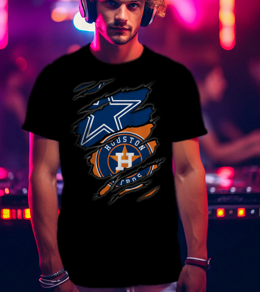 Dallas Cowboys Houston Astros Logo Mashup T-Shirt