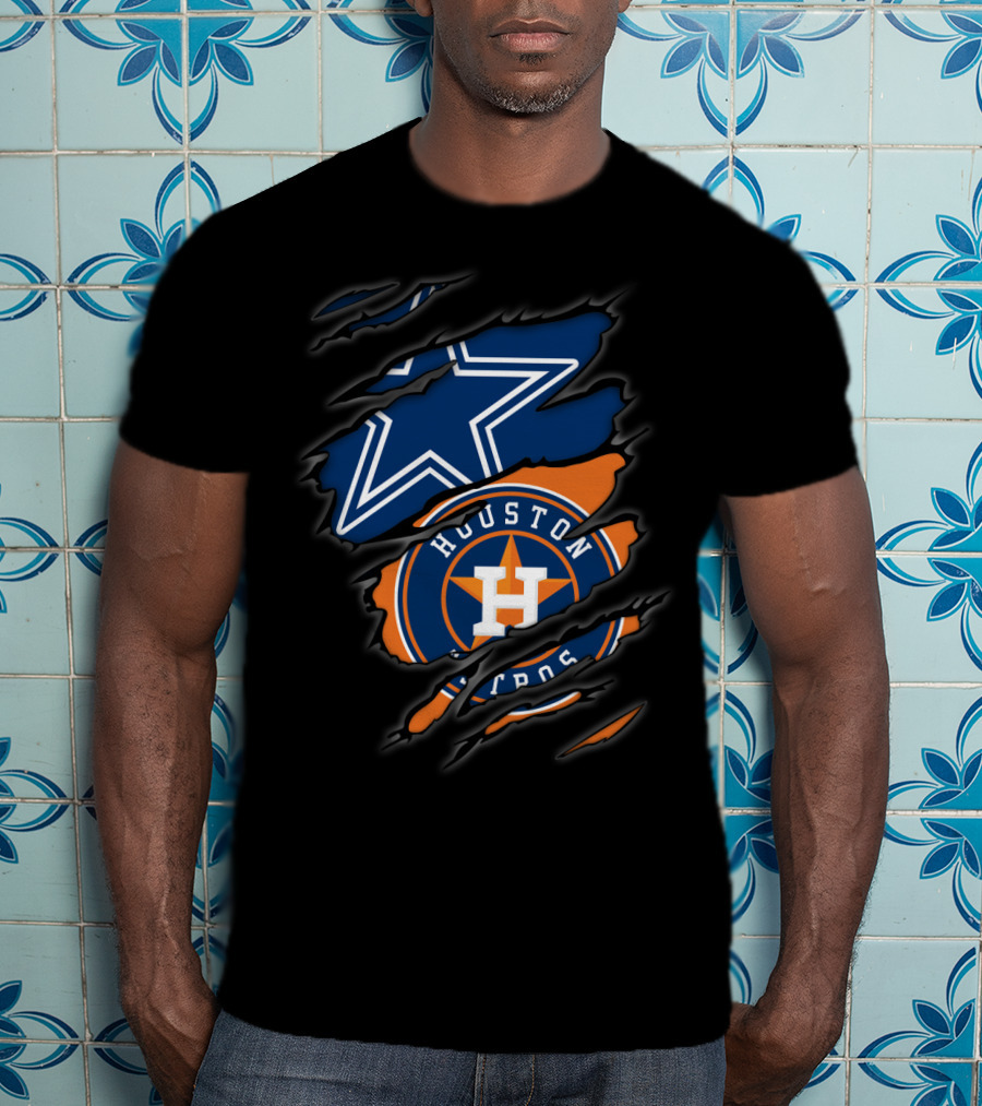 Dallas Cowboys Houston Astros Logo Mashup T-Shirt