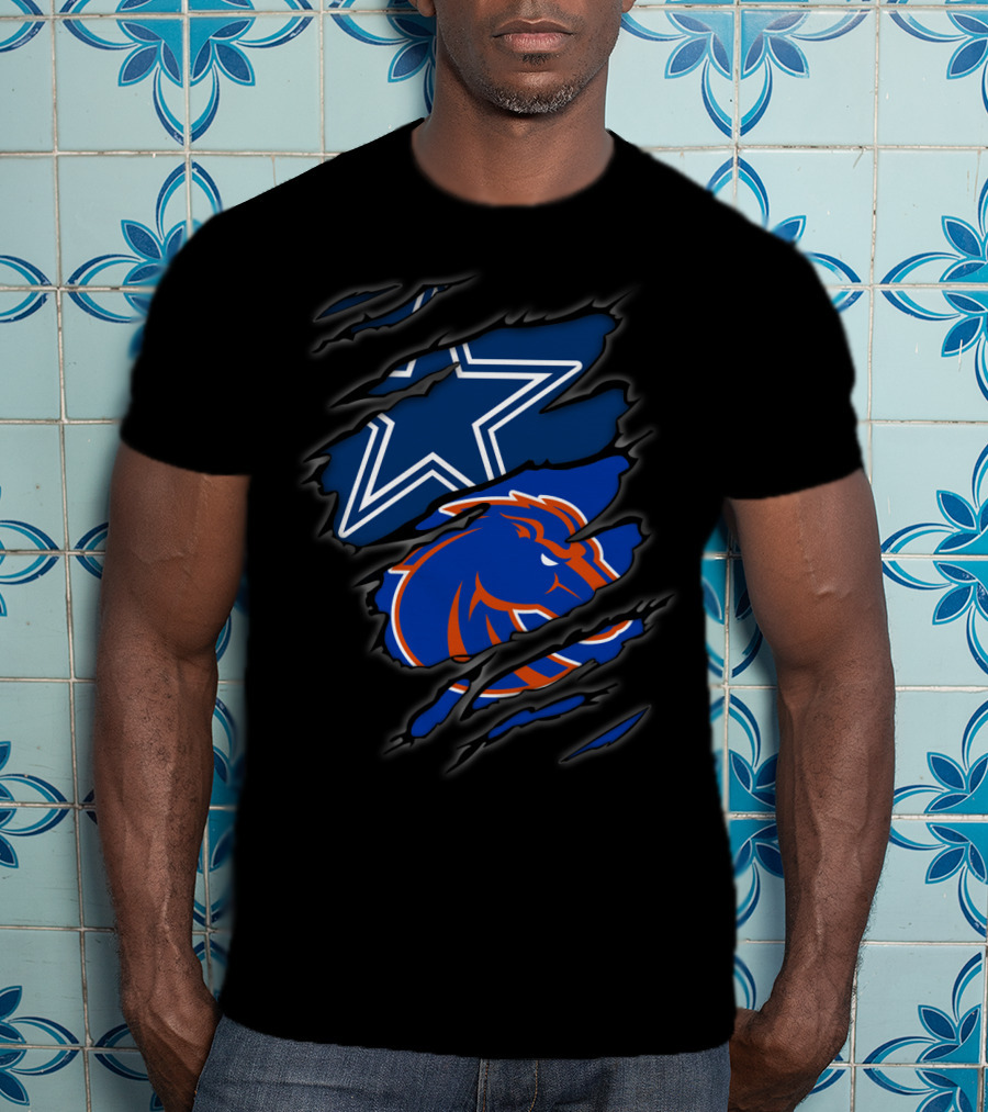 Dallas Cowboys Boise State Broncos Star Horse T-Shirt