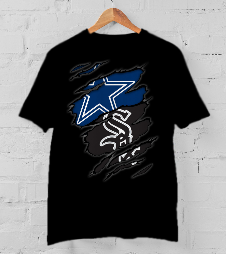 Dallas Cowboys And Chicago White Sox Dual Logo Collaboration T-Shirt