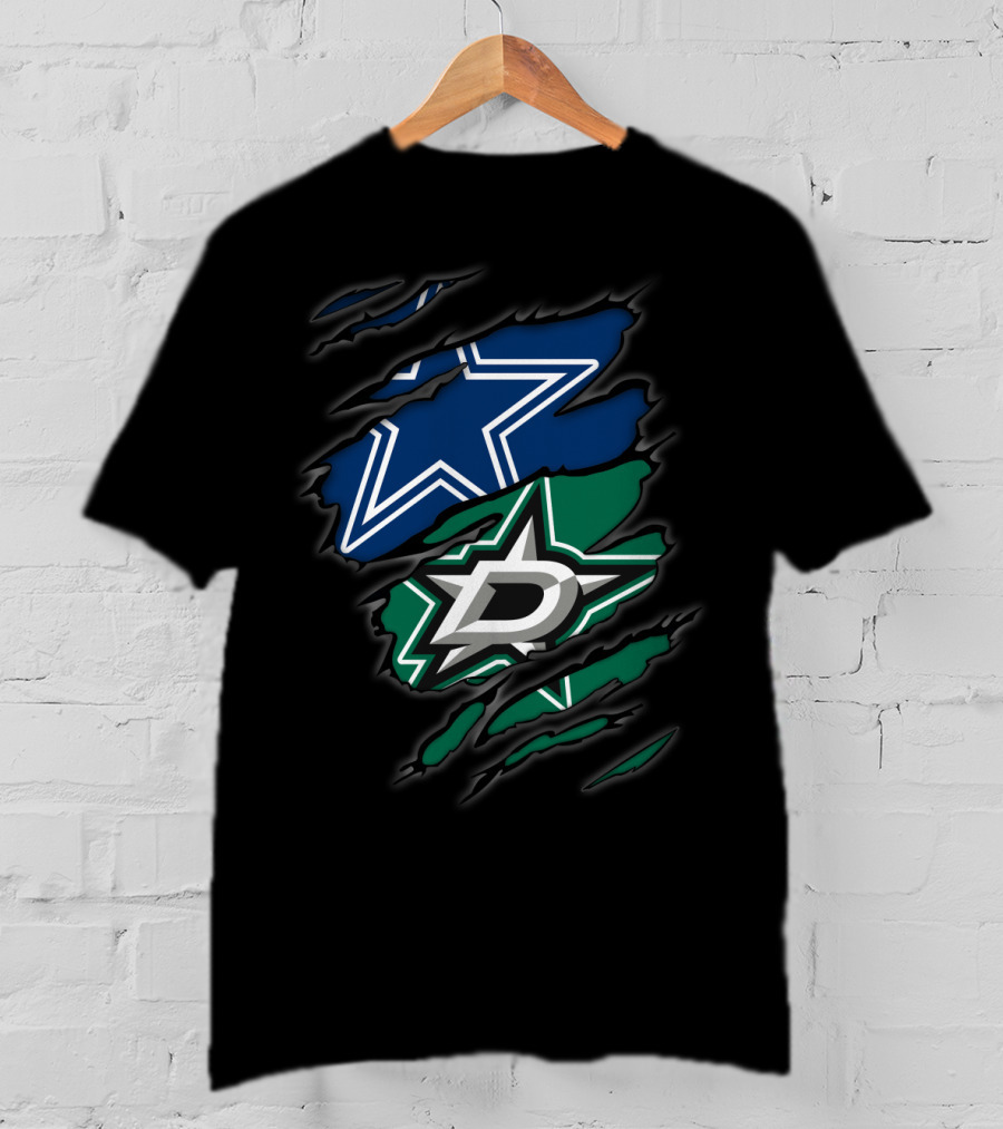 Dallas Cowboys And Stars Logo Fusion T-Shirt