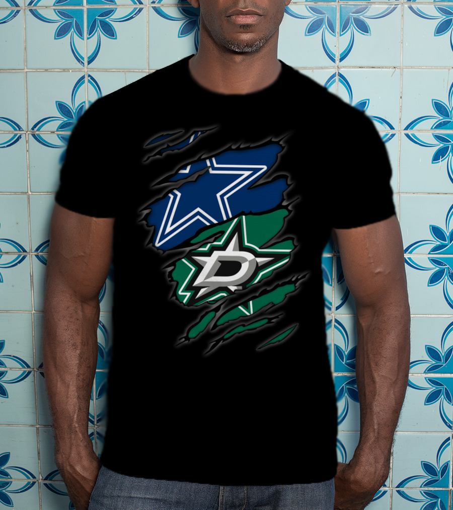 Dallas Cowboys And Stars Logo Fusion T-Shirt