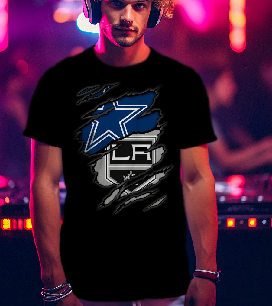 Cowboys Star Los Angeles Kings Logo Fusion T-Shirt