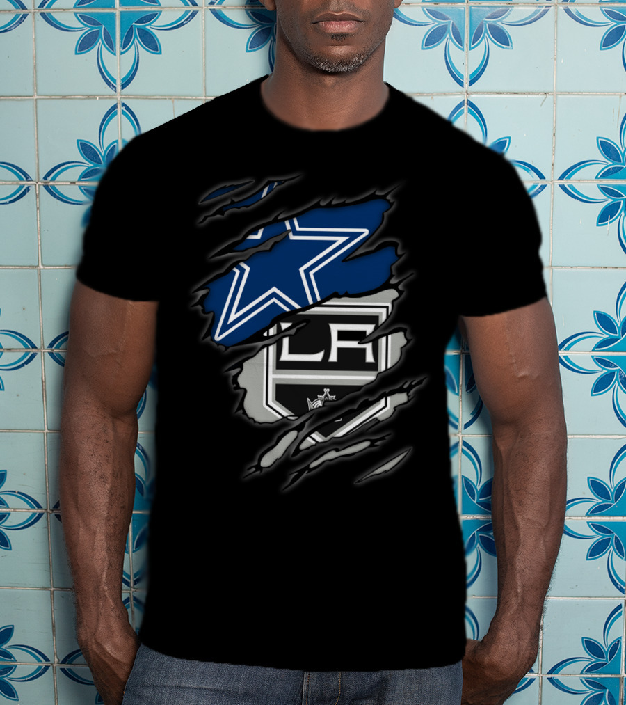 Cowboys Star Los Angeles Kings Logo Fusion T-Shirt