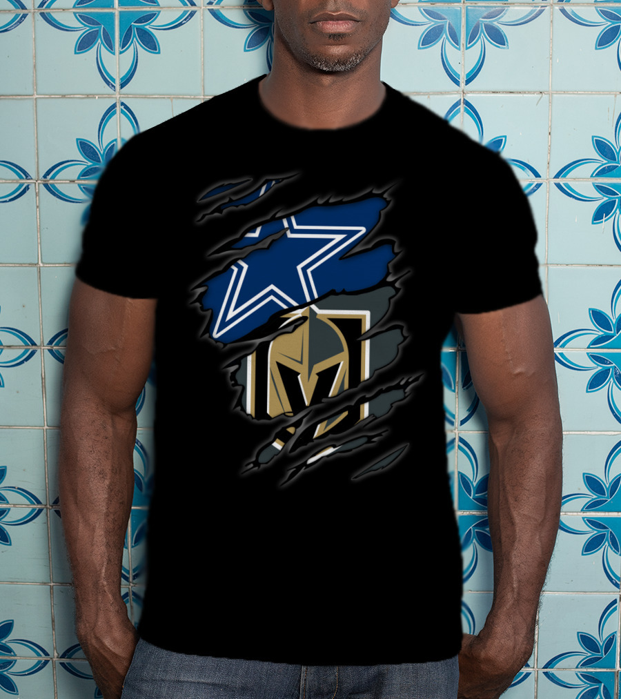 Dallas Cowboys Vegas Golden Knights Fan Crossover T-Shirt