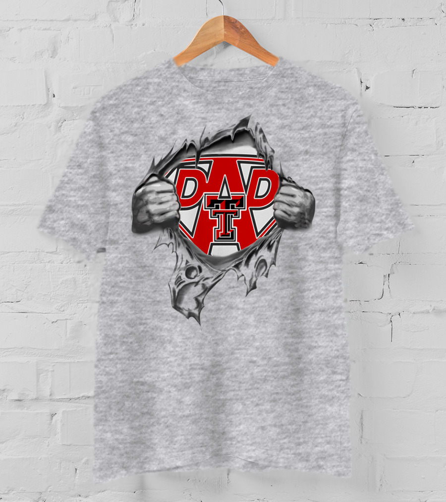 Red Raiders Dad Texas Tech Super Logo Unveiling T-Shirt