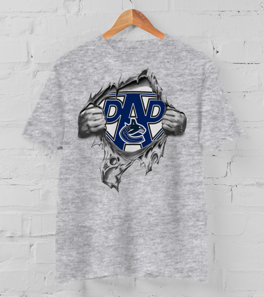 Canucks Dad Super Dad Logo Burst T-Shirt