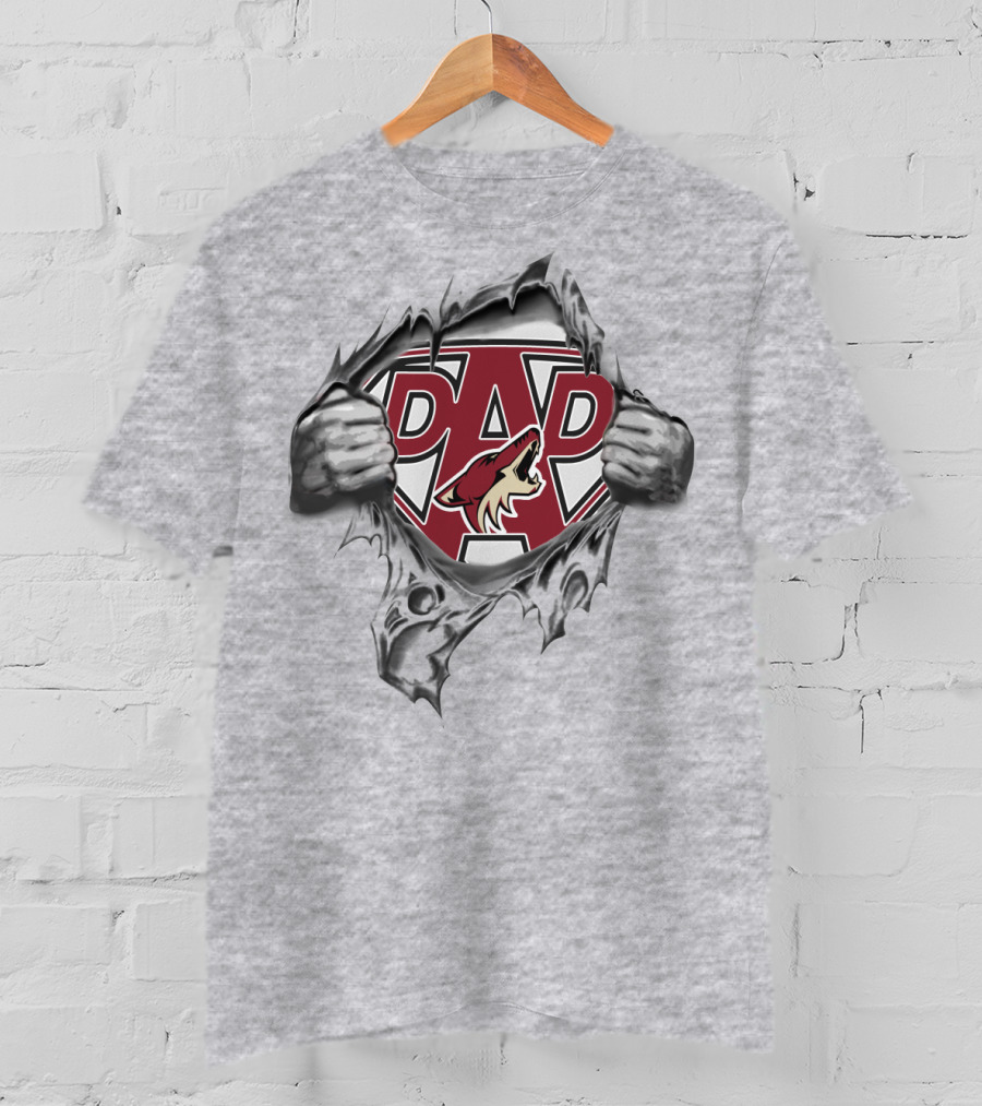 Coyotes Dad Superhero Reveal T-Shirt