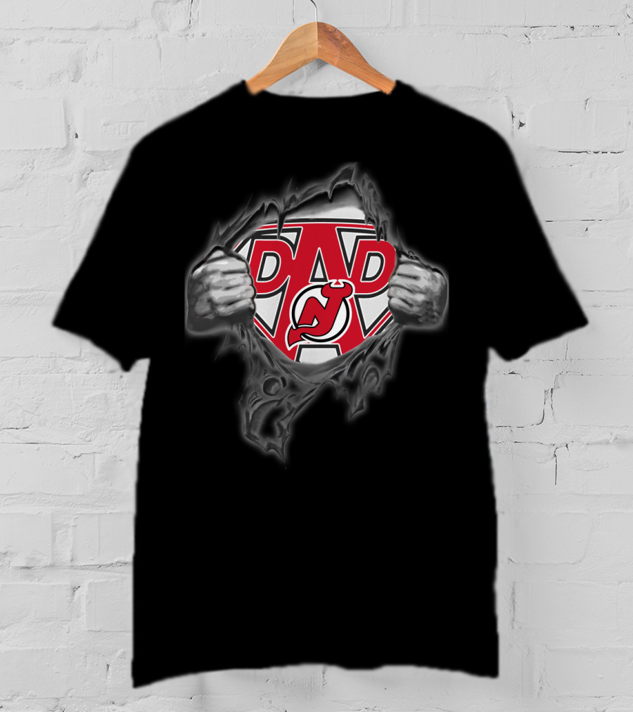 Devils Dad Superhero Fan Logo Reveal T-Shirt