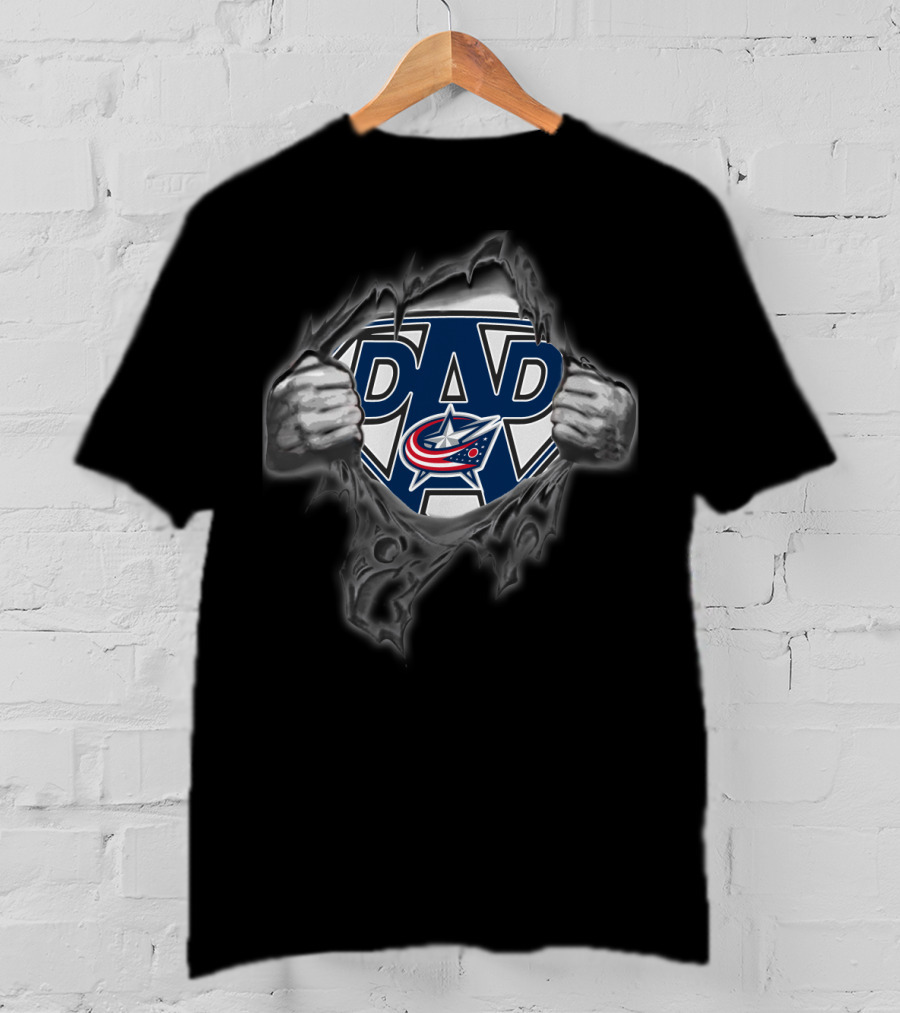 Columbus Blue Jackets Super Dad Hero T-Shirt