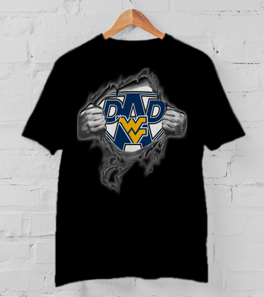 West Virginia Mountaineers Dad Superhero T-Shirt