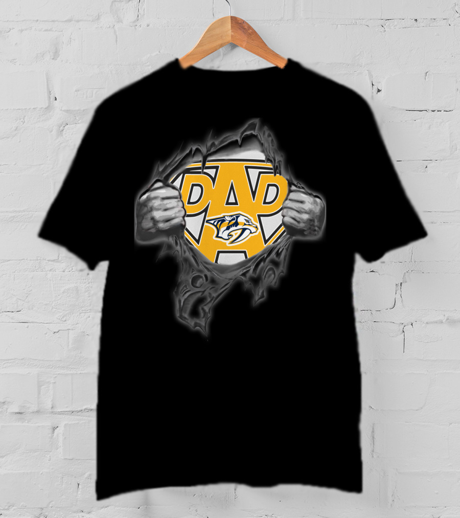 Nashville Predators Super Dad Hero T-Shirt
