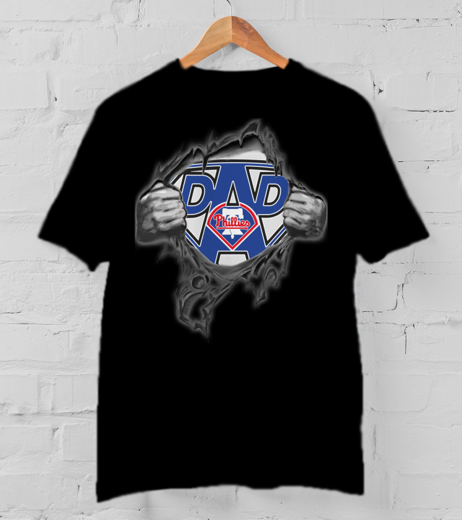 Philadelphia Phillies Dad Superhero Emblem T-Shirt