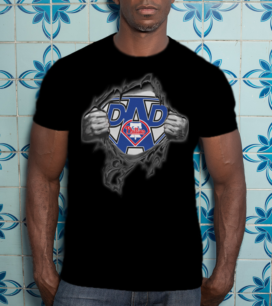 Philadelphia Phillies Dad Superhero Emblem T-Shirt