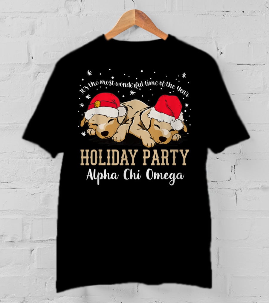 Alpha Chi Omega Holiday Party It's The Most Wonderful Time Of The Year T-Shirt